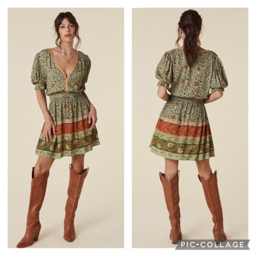 NWT Spell & The Gypsy western boho Floral Mini Playdress Size XS